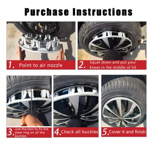 4X 15" Wheel Covers Snap On Hubcaps Full Hub Caps Fit for R15 Tire & Rim, Premium Protection, Easy Installation, And Enhanced Aesthetice, Universal Compatible with Sedan, Truck, SUV, Coupe