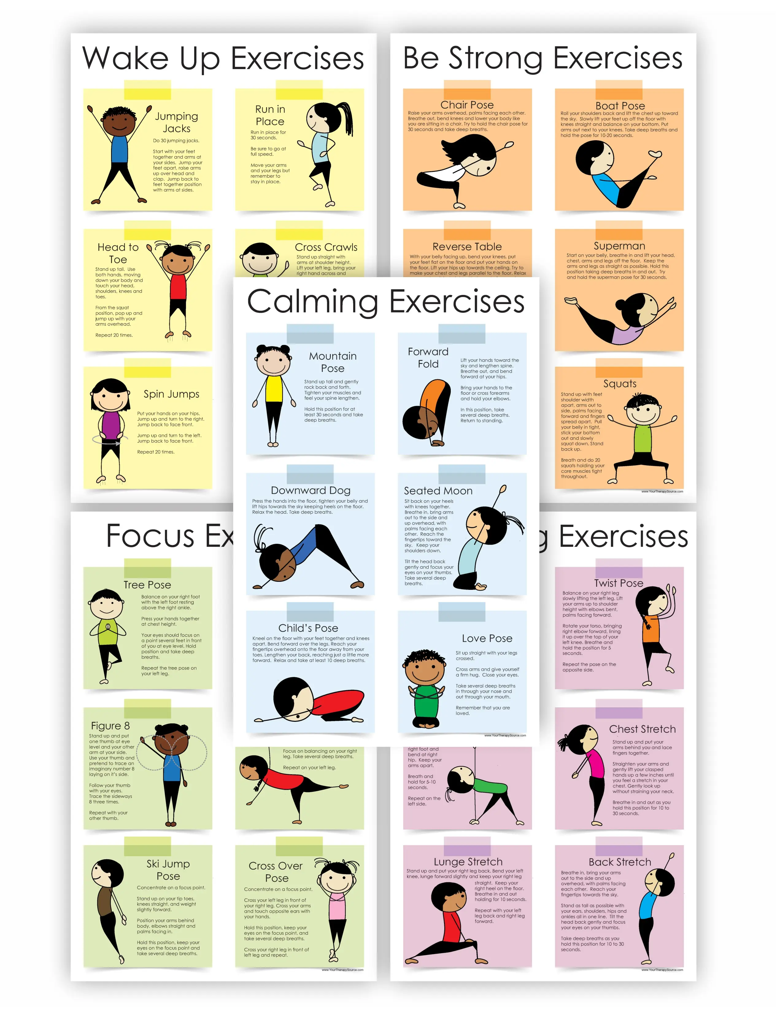 Exercise Posters for the Classroom or Home - Get Your Students Ready to Work!