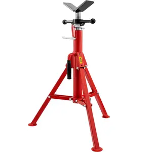 【Summervibes】VEVOR V Head Pipe Stand 1/8\"-12\" Capacity,  Adjustable Height 24\"-42\", Pipe Jack Stands 2500 lb. Load Capacity, Portable Folding Pipe Stands, Carbon Steel Body More Durable