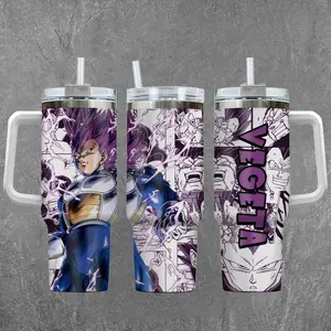 [DBZ] Veget@ Ultra Egoo 20oz & 40oz Tumbler With Handle – Anime Gaming Stainless Steel Cup, Insulated Iced Coffee Mug, Aesthetic Design, Trendy Drinkware, Daily Use, Gift Idea, Fan Favorite, Gift For Otaku & Anime Fans