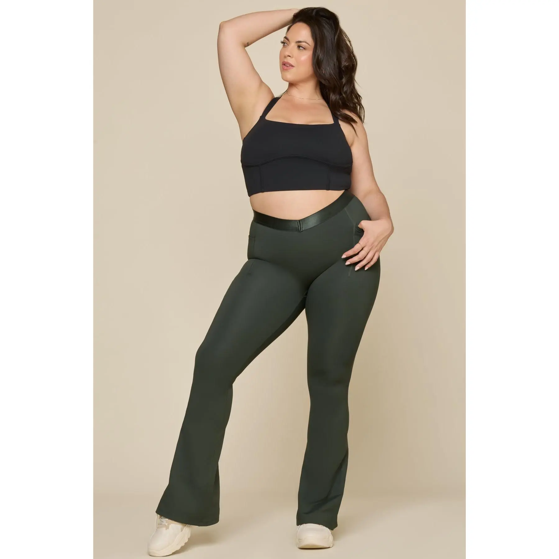 Contour Flared Legging - Deep Forest