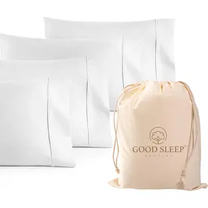 1000 TC White Standard Pillowcases Set of 4 100% Egyptian Cotton Pillow Cases with Long Staple Cotton & Sateen Weave, Silky Soft Hotel - like Bed Pillow Covers for Comfy Sleeping, Snug Fit Good Sleep Bedding