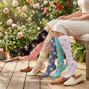 Compression Socks for Women and Men - 6 Pairs Knee High 20-30 mmHg Support Socks Best for Running Nurse Travel Sports Hiking Varicose Veins Relief Medical Circulation Athletic Performance Recovery