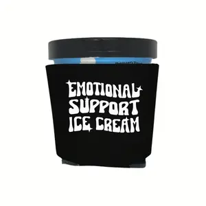 Ice Cream Pint Cooler, Emotional Support Ice Cream, Ice Cream Pint Sleeve, Funny Party Favor and Gift Ideas, Foam Holder for Ice Cream Lover