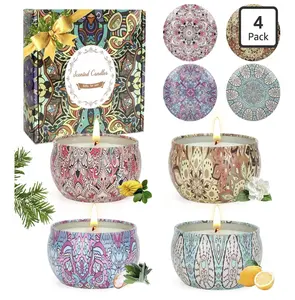 Scented Candles Gifts for Women 4 Pack Aromatherapy Candle Set Up to 90 Hours Soy Wax Candles for Home, Birthday, Mothers Day, Valentines Day