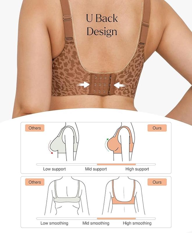 Popilush Seamless Wireless Jelly Bra Strapless V-Neck - Molded Cups Smooth Supportive One-Piece Womens Bra-live