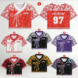 Custom Kpop Music Word Tour Jersey, Kpop Merch for Fan, Personalized World Tour Crop-top Hanbok Style Mesh Jersey, 2026 Concert Outfit for Army