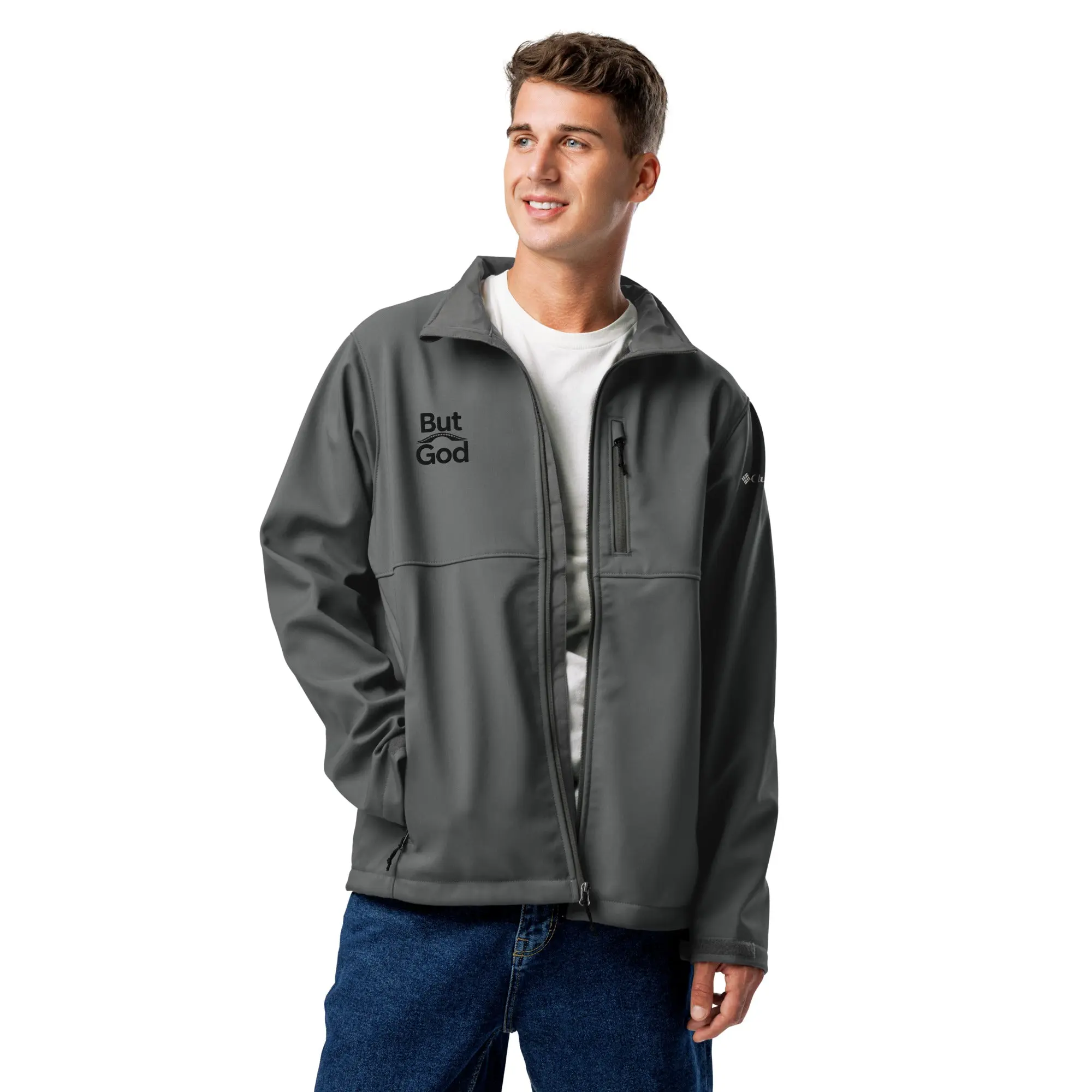 But God Columbia Soft Shell Jacket
