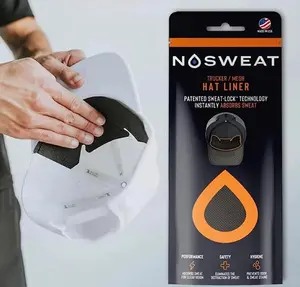 Mesh Hat Sweat Liner & Mesh Hat Sweat Guard Bands | Patented by NoSweat (12-Pack) - Fits Trucker Hats Baseball Cap, Absorbs Hat Sweat