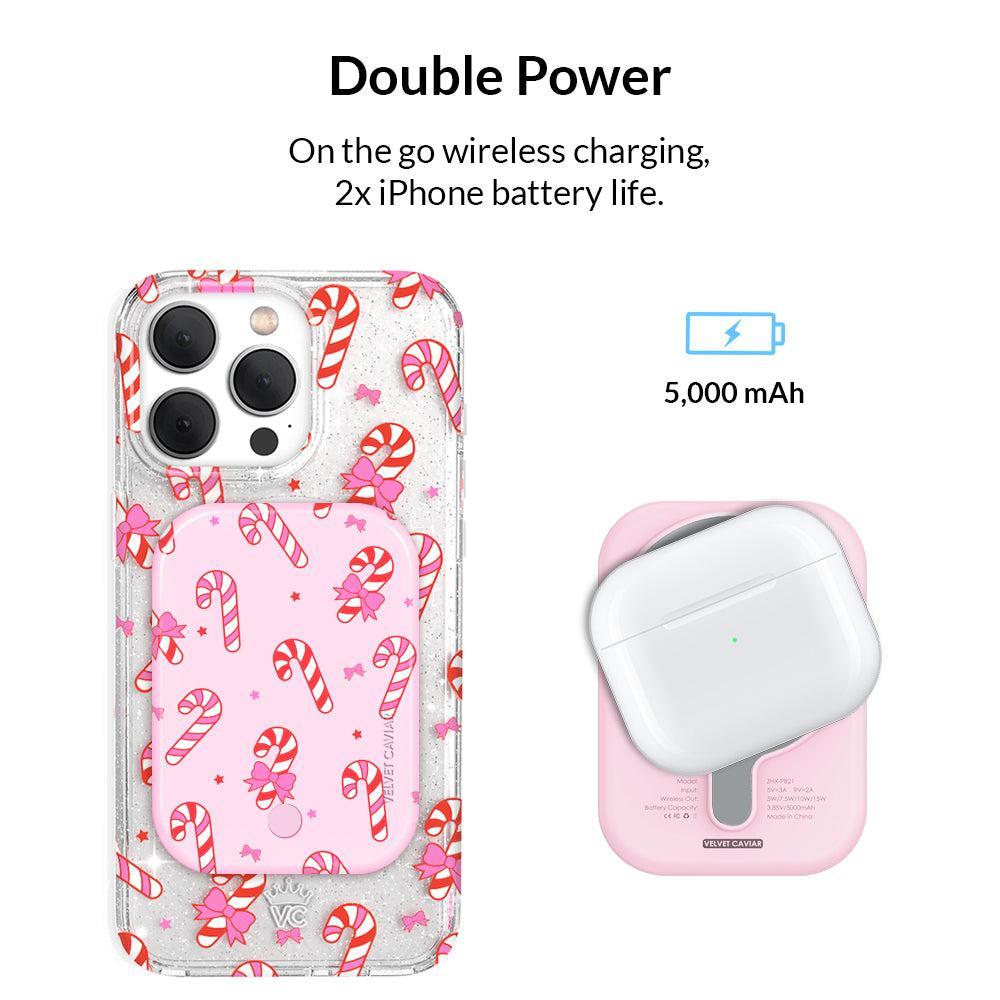 Velvet Caviar Peppermint Princess MagSafe Battery Power Pack - Fast Charging Extra Power, Strong Magnetic Grip Compatible iPhone Wireless Chargers