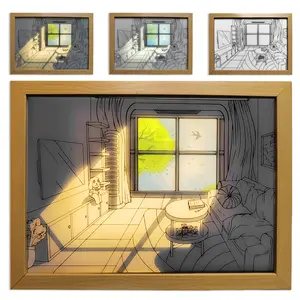 Led Light Up Painting Wall Art Frames - 4D Pictures, 3 Mode Decor Light, Glowing Photo Light, Dimmable for Home, Bedroom, Living Room, Hotel, Shop Creative Multicolor Illuminated Artistic