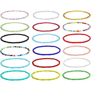 Boho Anklet for Women Teen Girls  Elastic Beaded Ankle Bracelets for Women Summer Foot