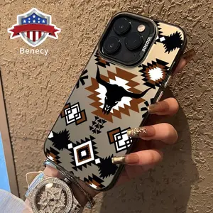Phone Case for iPhone 15 16 14 Pro Max 13 12 11 XR XS Plus E Retro Western Cowboy Pattern Anti-Scratch Shockproof Pocket-Friendly durable Cover Cellphone Protective
