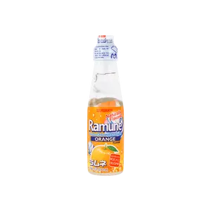 SANGARIA Japanese Orange Soda Ramune - 200ml Bottle - Classic Japanese Candy Flavor