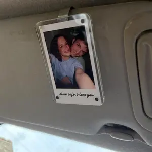 2Pcs Personalized Photo Car Visor Clip – Custom Polaroid Picture Frame – Sun Visor Decoration for Couples and Loved Ones – Perfect Gift for All Holidays,Personalized Sun Visor Accessory – Perfect Holiday Gift for Couples and Family MembersGift