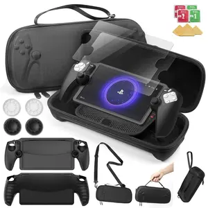 Half Pixel Playstation Portal Storage Bag Protection Case, Tempered Glass Ps5 Streaming Handheld Console 14-In-1 Set, Fit Machine Models Silicone