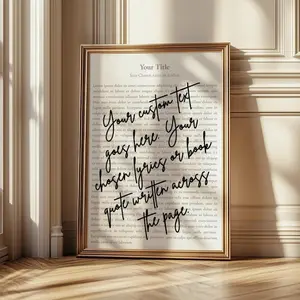 Song Lyric Print, Personalized Music Quote Wall Art, Book Quote Poster