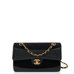 Pre-owned CHANEL Leather Shoulder Bags Quilted Small Single Flap Canvas Lambskin Black (8t3jm)