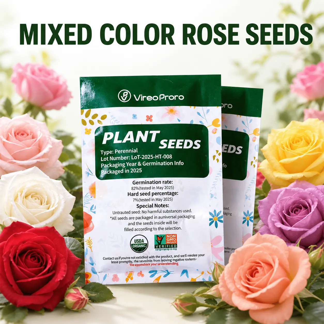 Climbing Rose Seeds (200+ Count, High Germination Rate) - Mixed-Color Ornamental Vine for Outdoor Gardens, Eco-Friendly DIY Gift for Gardeners, Moms, the Perfect Gift