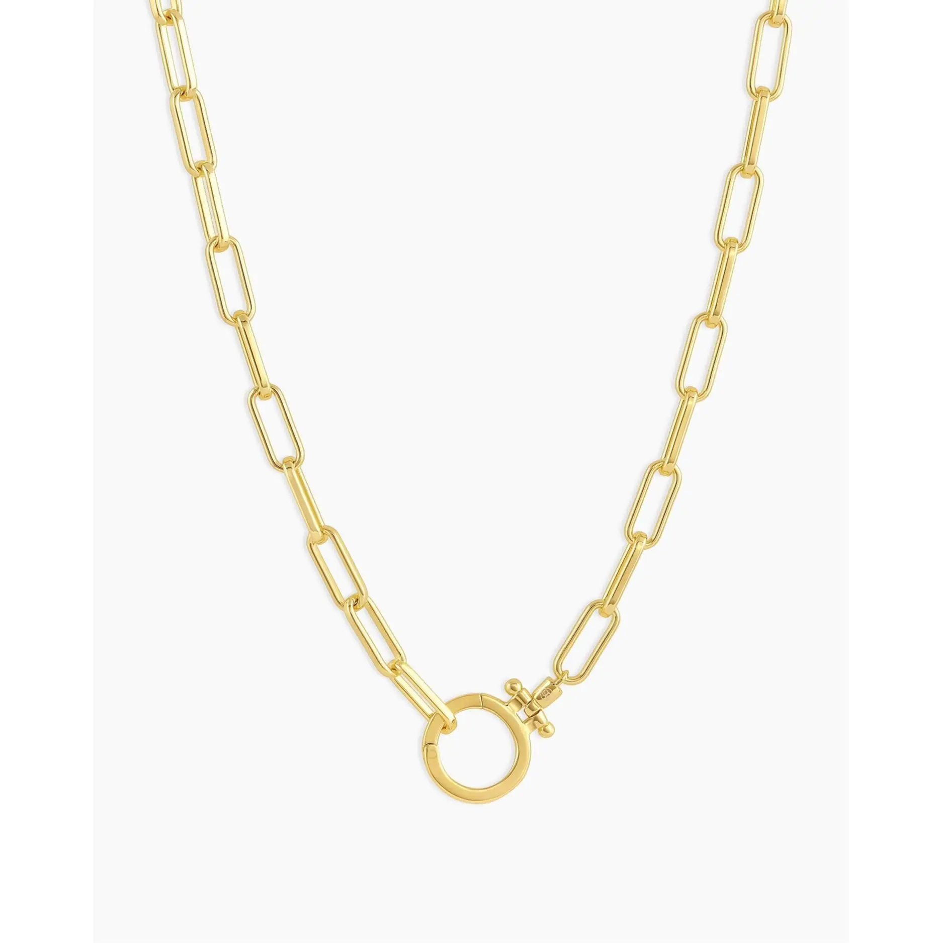 gorjana – Parker Necklace – 18K Gold-Plated Paperclip Chain – Timeless & Customizable Jewelry – Elegant Foundation for Layered Looks