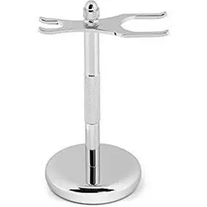 G.B.S Classic Deluxe Stainless Steel Brush and Razor Stand, Properly Store Brush and Razor Prolong Shaving Tools Non Slip Well Balanced Convenient Choice Extra Grip