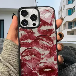 Lip Print Pattern Smartphone Case, Anti-drop Cellphone Protective Case, Total Protective Shockproof Mobile Phone Cover for iPhone 11 12 13 14 15 Pro Max Casing Protection