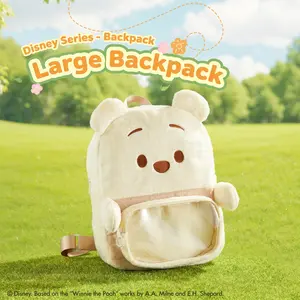 Disney Winnie the Pooh Series Large Backpack – Ita Bag Style, Spacious Main Compartment, Perfect for Displaying Pins & Badges, Cute Casual Daypack for Daily Use!