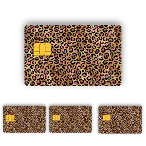 Premium Pink & Gold Leopard Card Skin | Art Deco Style | Trendy Credit Card Wrap