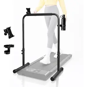 Walking Pad Handle Bar Attachment Only(Includes Phone and Cup Holder) Compatible with 25.5inch Wide Treadmills Adjustable Bracket