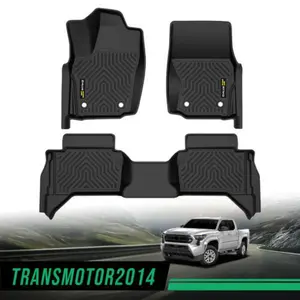TPE Rubber Car Floor Mats Fit For 2024-25 Toyota Tacoma Double Cab All Weather Truck Protector