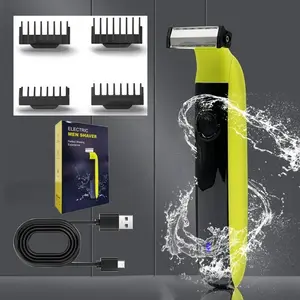 1  Men's Shaver, Rechargeable Multi-Functional Dry/Wet Electric Shaver, Long Battery Life, Compact & Portable Design, Double-Sided Blade Electric Razor for Home & Travel, Perfect Holiday Gift