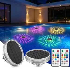 Solar Floating Pool Lights 1 Pack/2 Pack, Waterproof RGB Color Changing LED Light with Remote Control, Battery Powered Floating Lamp for Above Ground Pools, Swimming Pool, Pond, Bathtub, Garden, Outdoor Decorative Underwater 9 Lighting, Timing Mode
