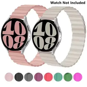 Silicone Watch Band (Band Only), Magnetic Loop Bracelet, Replacement Watch Band for Samsung Galaxy Watch 5/6/4 Pro/3/Active 2 Amazfit Huawei Watch GT 2e 3, Wearable
