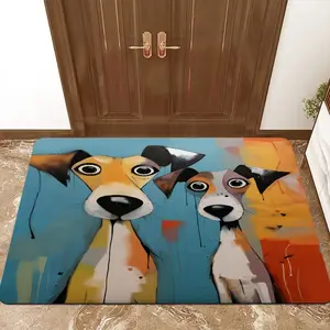 1 Piece of Colorful Puppy Design Door Mat Animal Printed Rug Adds A Warm Family Atmosphere. Entrance Carpet Mat Decoration Is Soft, Comfortable, and Practical. Floor Mat Is Suitable for Home Decoration in Indoor Living Rooms, Bedrooms, and Bedrooms