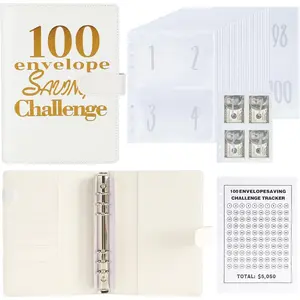 100 Envelopes  Saving Binder A5 Savings Challenge Book (A5 Full White)
