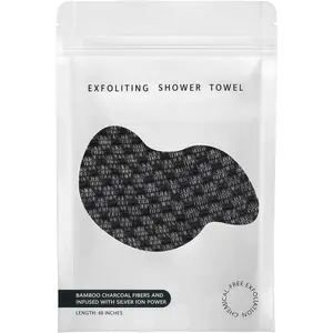 Exfoliating Shower Towel 48",Premium Scrub Wash Cloth for Body Face, Exfoliating Washcloth for Men and Woman (Black1)