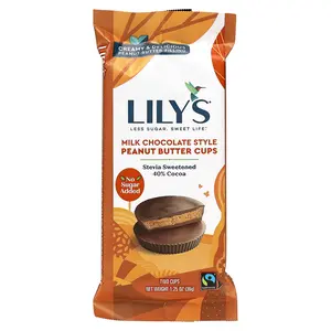 Lily's Sweets Peanut Butter Cups, Milk Chocolate Style, 2 Cups, 1.25 oz (36 g)