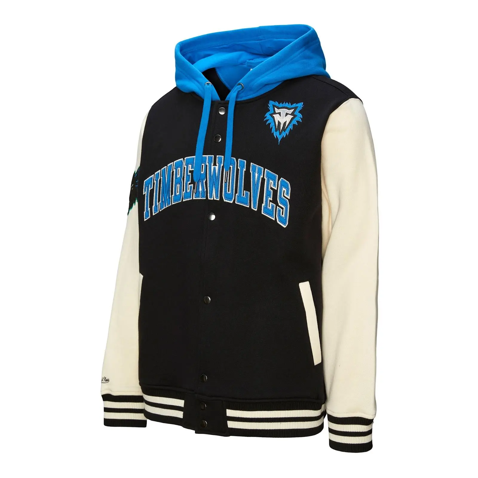 Minnesota Timberwolves Black Courtside Fleece Full-Snap Jacket NBA Throwback Outerwear Vintage Fan Gear Mitchell & Ness Classic Coats