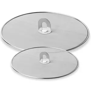 2Pcs Stainless Steel Grease Splatter Screen Set 10inch /13inch Universal Splatter Guard for Frying Pan Skillet Wok, Heat Resistant Oil Splash Guard with Fold Flat Knob Handle - Home Improvement.
