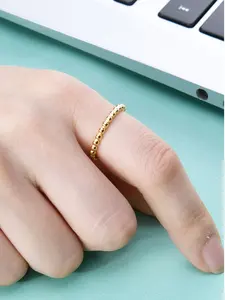 Fashionable Minimalist Geometric Bead 2mm Couple Ring, Stainless Steel Titanium Ring, Unique Personality Jewelry for Couples