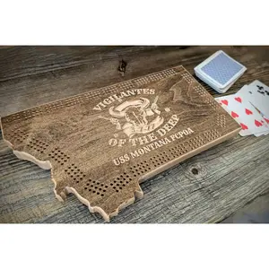 Custom USS Montana cribbage board