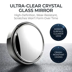 2Pcs Car Blind Spot Mirror 360° Rotatable Ultra Clear Wide Angle Rearview Mirror with Vacuum Suction Cup