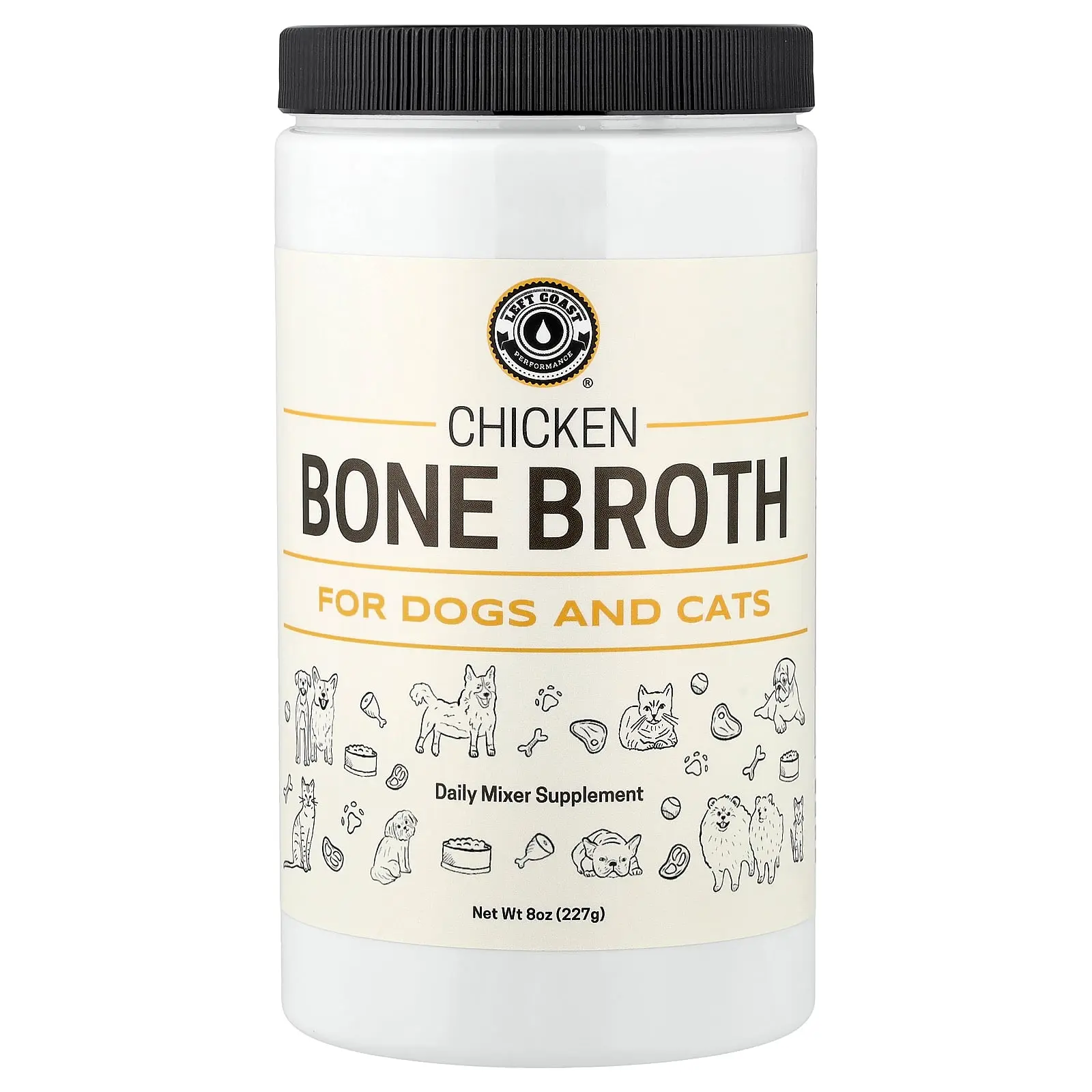 Left Coast Performance Chicken Bone Broth, For Dogs and Cats, 8 oz (227 g)
