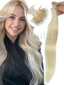 30G 50pcs Nano Beads Human Hair Extensions,Capsule Nano Ring Fusion Human Hair Extension,Straight Natural Hair Extensions Add Volume For Women/Girls,Invisible Hair Extensions,Lightweight Individual Extensions,Blonde Hair,12inch-22inch