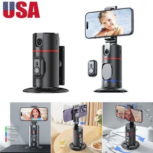 360° Rotating Auto Face Tracking Tripod Phone Holder for Smart Shooting Vlog Foldable & Rotation Face Tracking Tripod Phone Mount, Face Body Rotating Gesture Control, Upgraded Moving Tripod 180°fold for Vlog, Tiktok, Video Call Perfect Christmas Gift