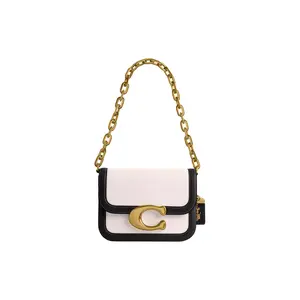 COACH IDOL Bolso 21 Logo Canvas and Leather Crossbody Bag for Women in Brass, Rock Salt, and Black