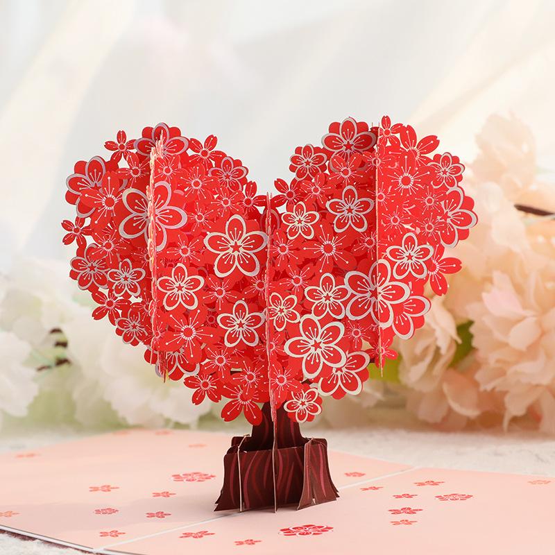 Paper Love Tree Valentine’s Day Card, Paper Art 3D Pop-Up Heart Tree Card – Romantic Love Greeting Card, Everlasting Heart Tree Valentine Gift for Her, Girlfriend, Wife, Boyfriend, Husband, Mom, Perfect for Birthdays & Wedding Anniversaries