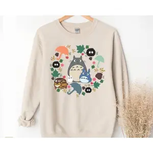 Spirited Away, Ponyo, My Neighbor Totoro, Hayao Miyazaki, Cherry Blossom Ghibli, Anime Sweatshirt, Full Size Range, Perfect Fit