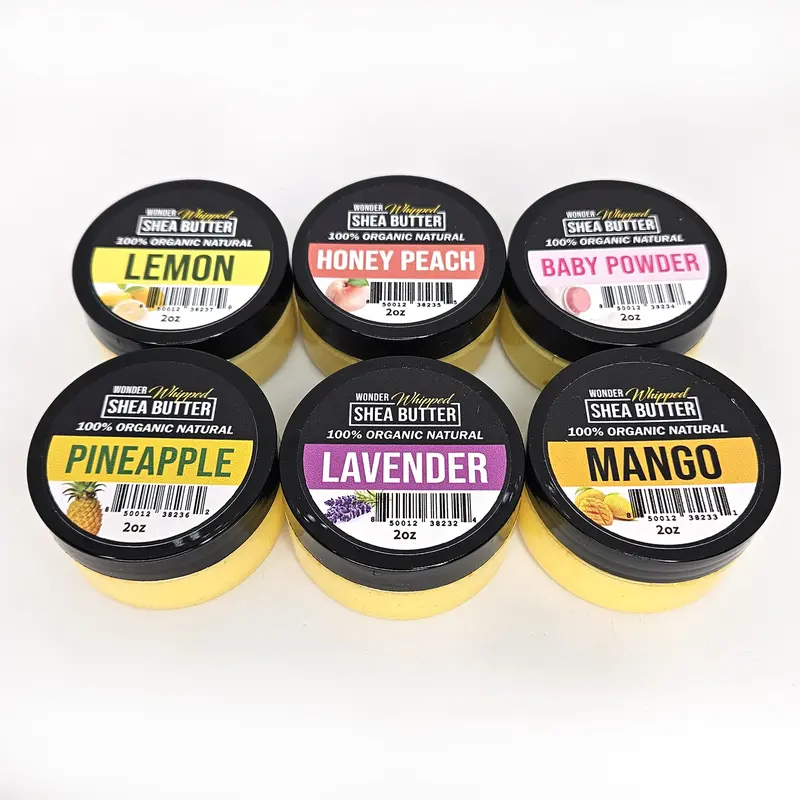 WONDERLOC Whipped Shea Butter 2oz 100% Organic * 6 SCENTS * SET