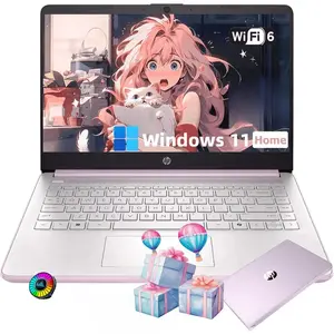 HP 2025 14" Ultra-Light Laptop | Intel Quad-Core | 8GB RAM 128GB UFS | Windows 11 Home | Honey Lavender | Student Business PC With Bundle Accessory